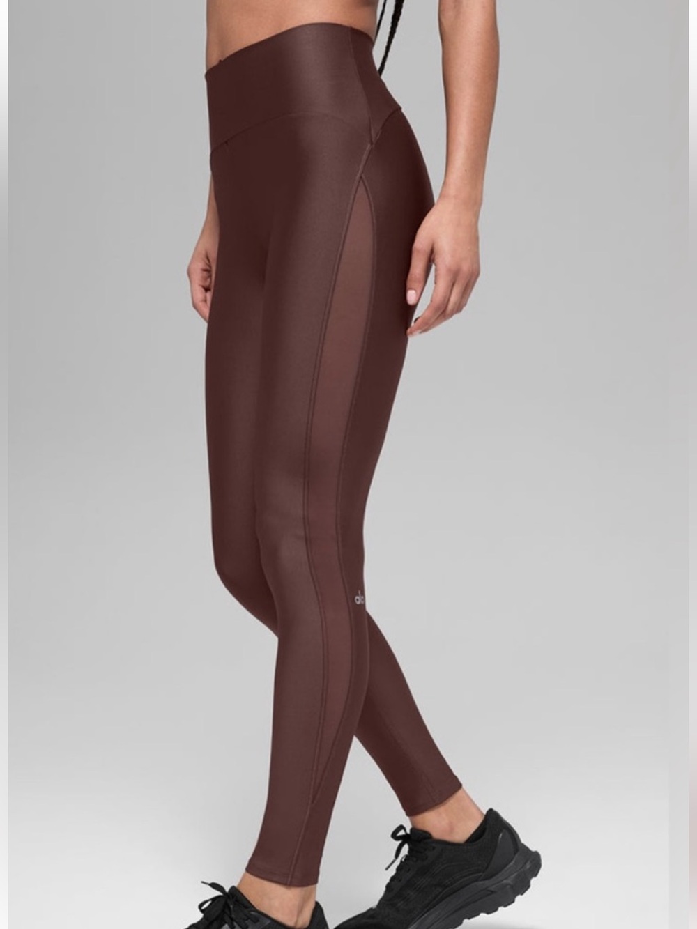 ALO Yoga High Waist Mesh Infatuation Legging Like New!🤎 Brownstone